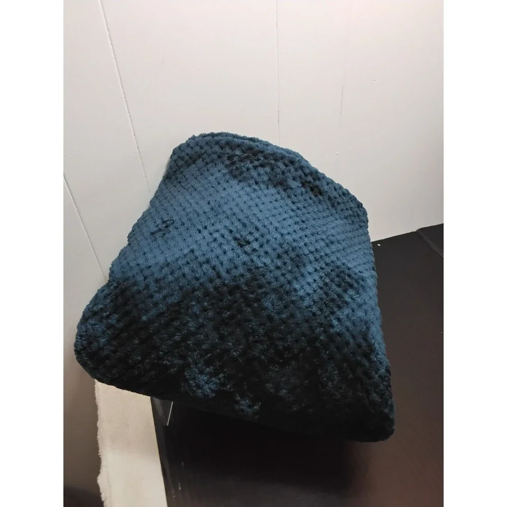 Navy Blue Chenille Throw